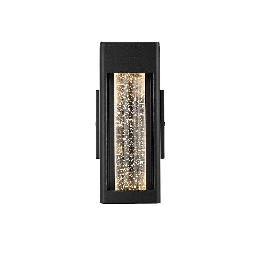 Alt View 1. Elegant Lighting - Amaris 10 inch LED Outdoor Wall sconce in Black - Black And Clear.