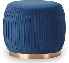 Front. Adore Decor - Jolie Ottoman - Blue.