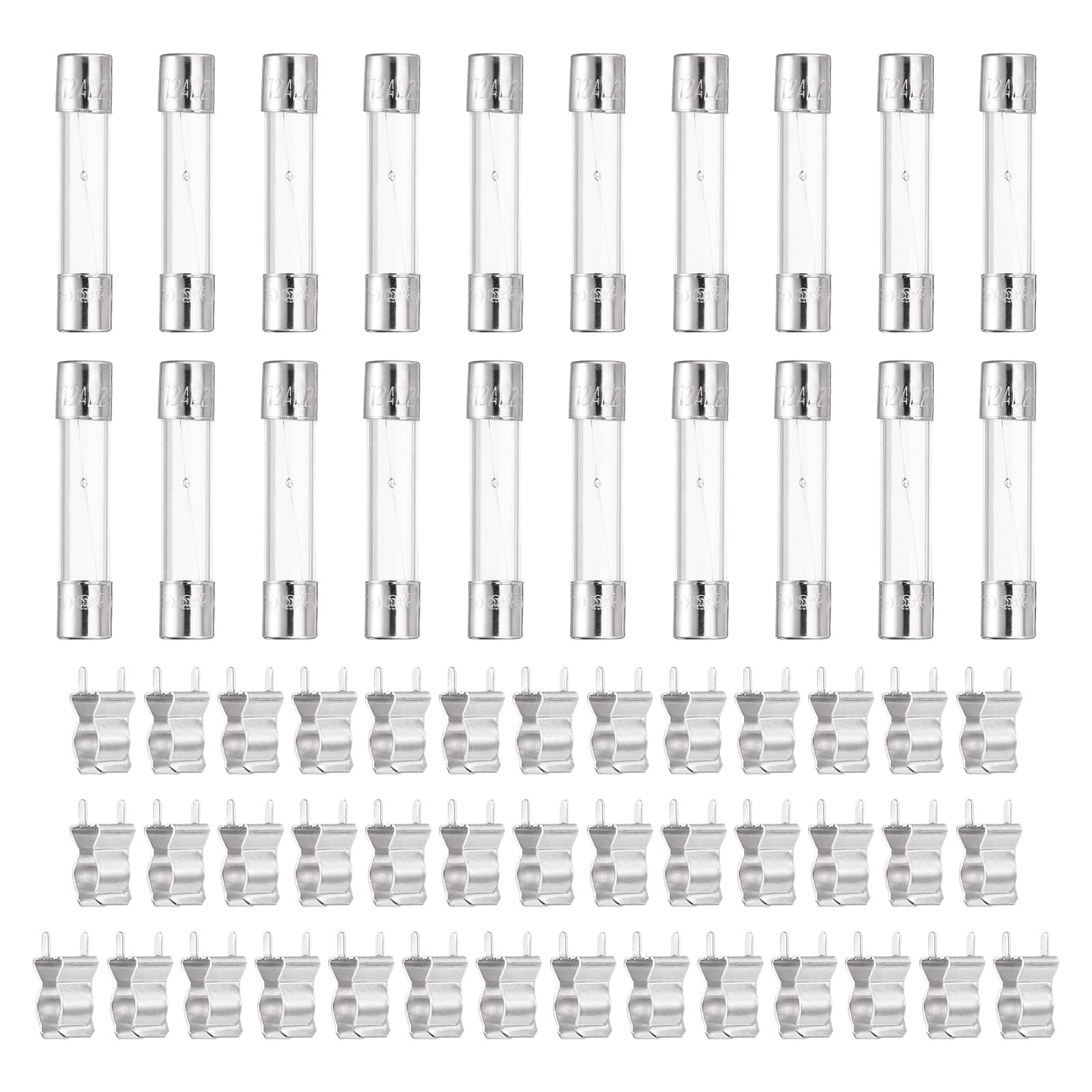 Unique Bargains - Glass Tube Fuses, 6x30mm 2A 250V Slow Fast Blow Glass Cartridge Tube Fuse with 40pcs Safety Clip 20pcs price history on PriceWatchPro