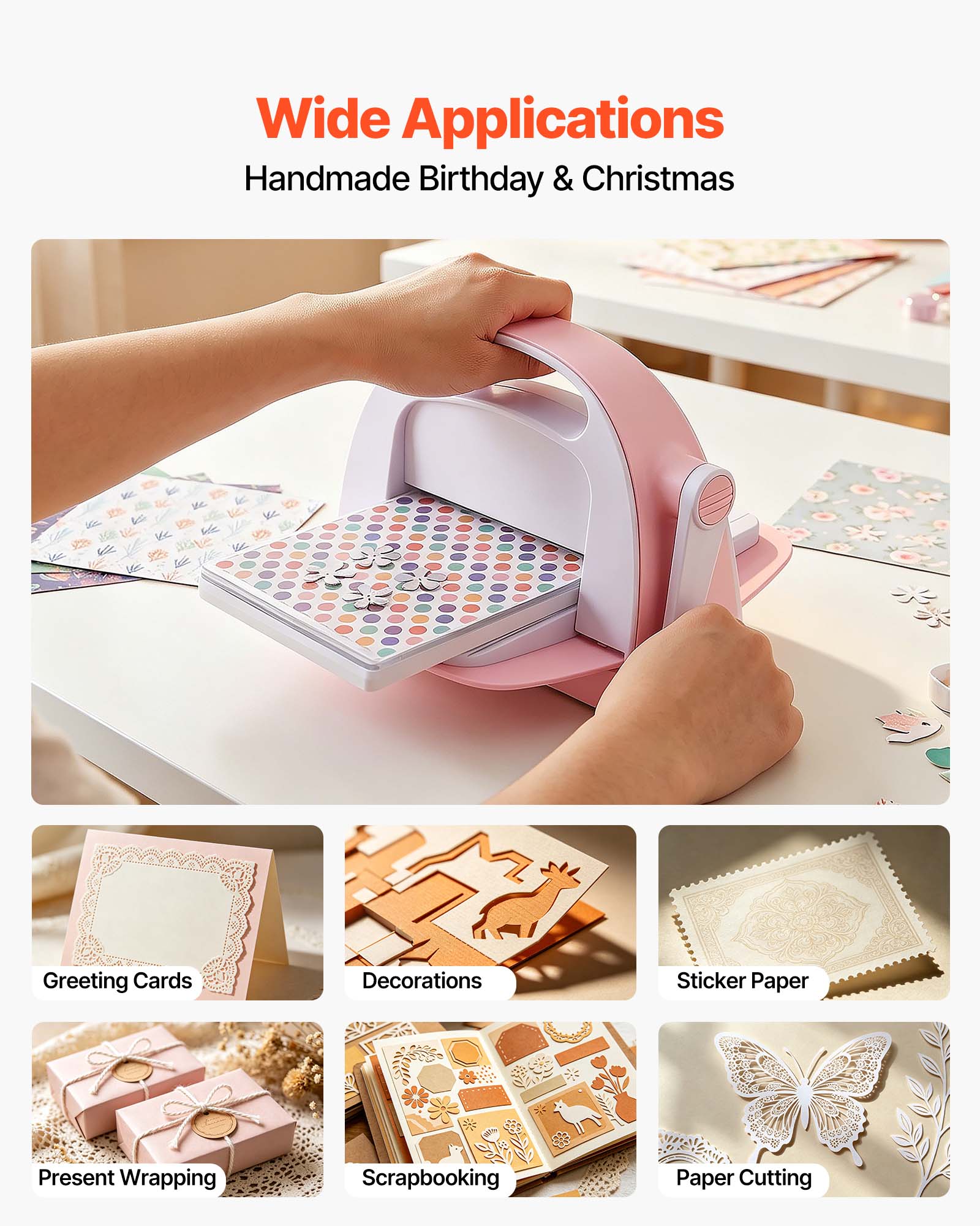 Wide Applications  
Handmade Birthday & Christmas  

Greeting Cards  
Decorations  
Sticker Paper  
Present Wrapping  
Scrapbooking  
Paper Cutting