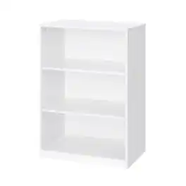 FurniFact - 3-Shelf Bookcase with Sturdy Construction and Modern Design - White