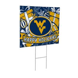 Evergreen Enterprises - West Virginia Mountaineers 24" x 18" Happy Holidays Christmas Outdoor Staked Yard Sign - Multicolor