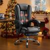 Front. Spaco - Spaco Executive Office Massage Chair with Heat with 6 Vibration Points, Foot Rest, Padded Armrests, Reclining Backrest - Black.