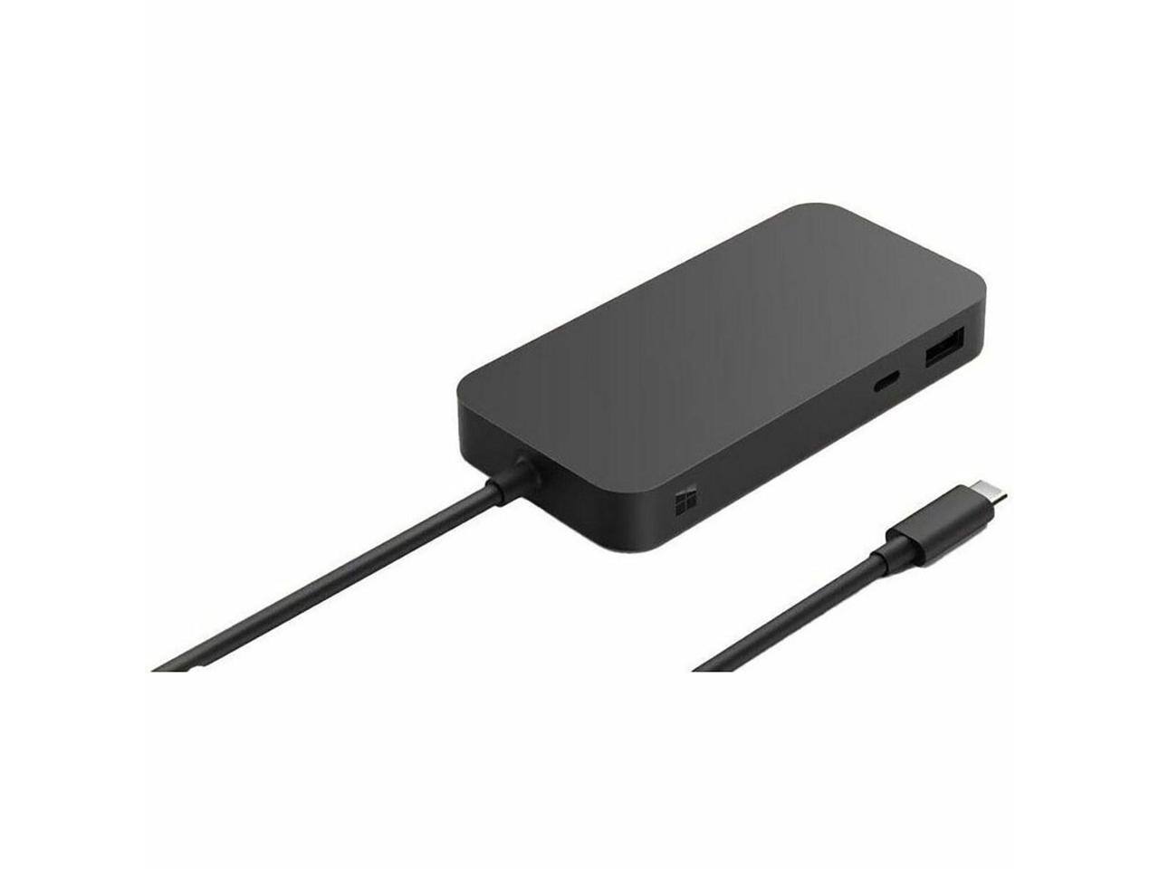 Front. Microsoft - Microsoft Surface USB4 Dock for Business, Black.