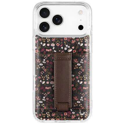 Front. Walli Cases - Twilight Blossom Phone Case with Wallet and Finger Strap for iPhone 17 Pro - Twilight Blossom.