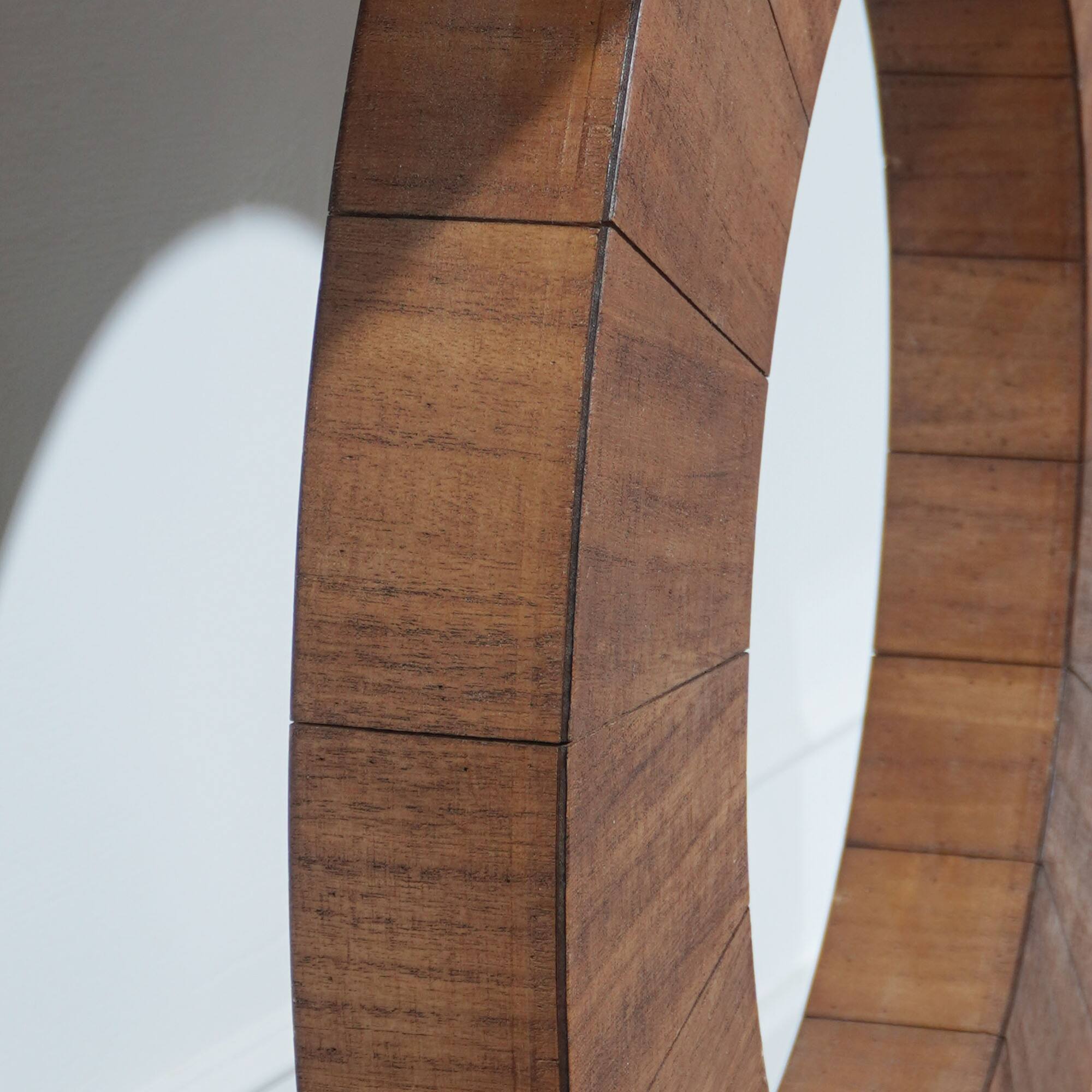 Alt View 4. GOODSILO - Modern Minimalist Wooden Console Table with Circular Base - Elegant Decorative Accent for Entryway and Living Room - Multi.