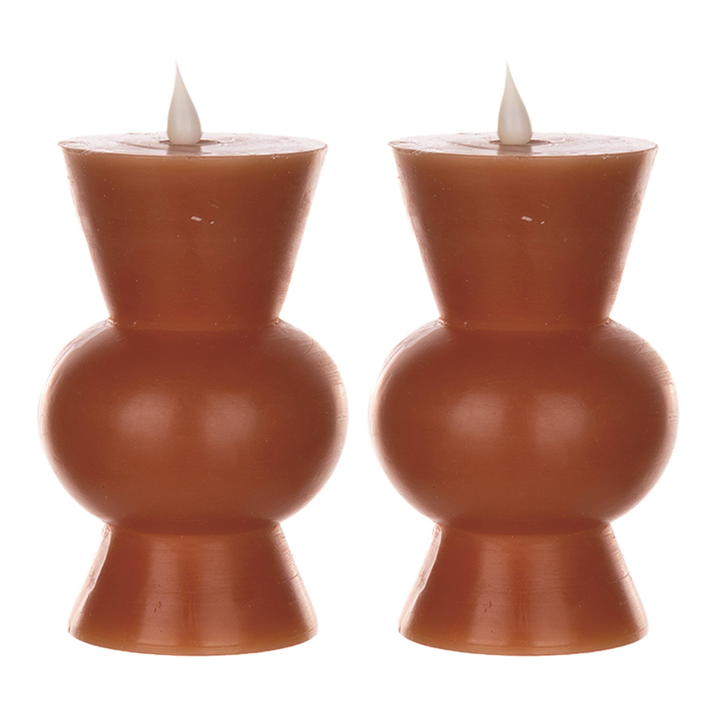 Angle. BreeBe - Simplux Designer LED Candle with remote (Set of 2) - Orange.