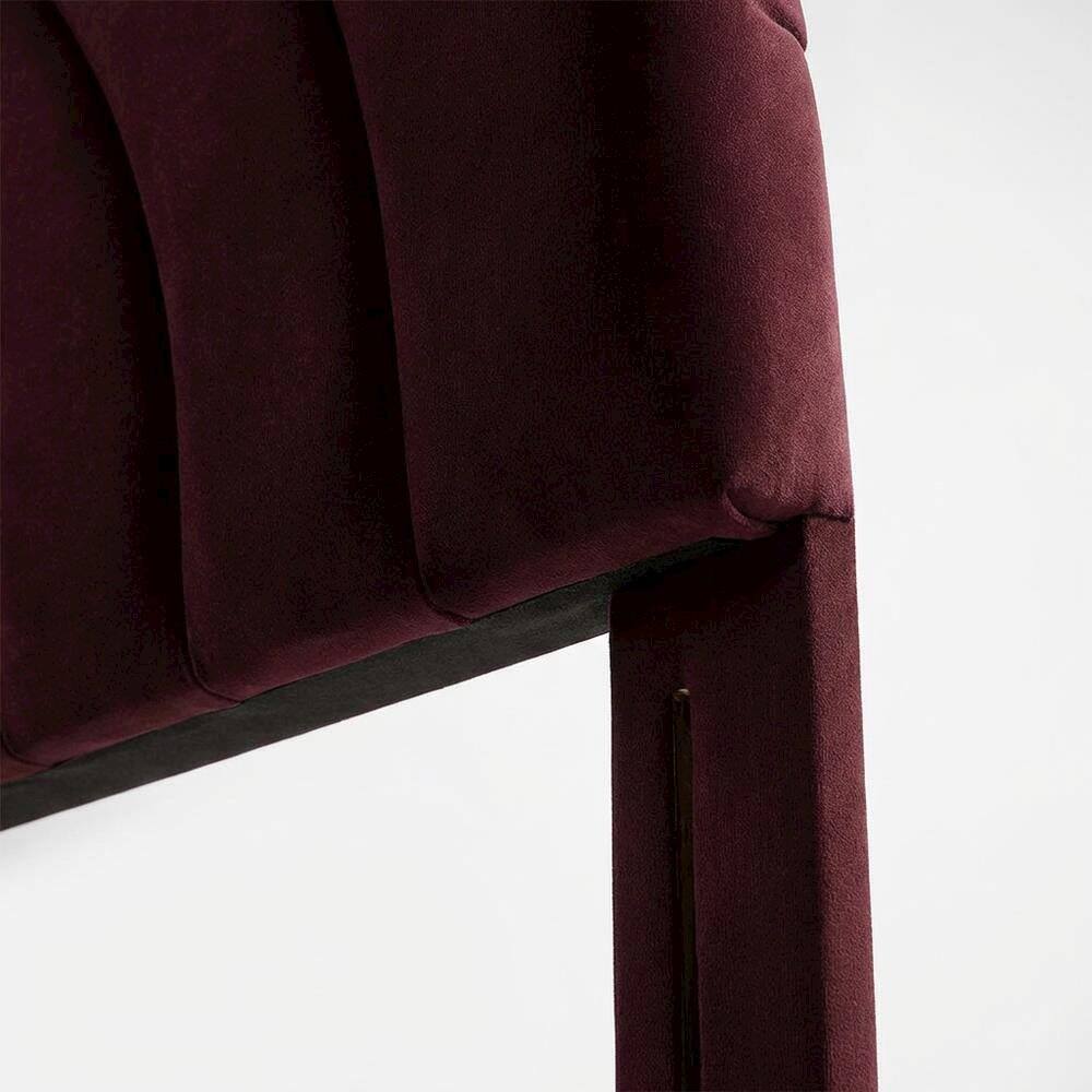 Alt View 1. FurniFact - Arched Velvet Full Headboard in Soft Performance Fabric with Plush Design - Purple.
