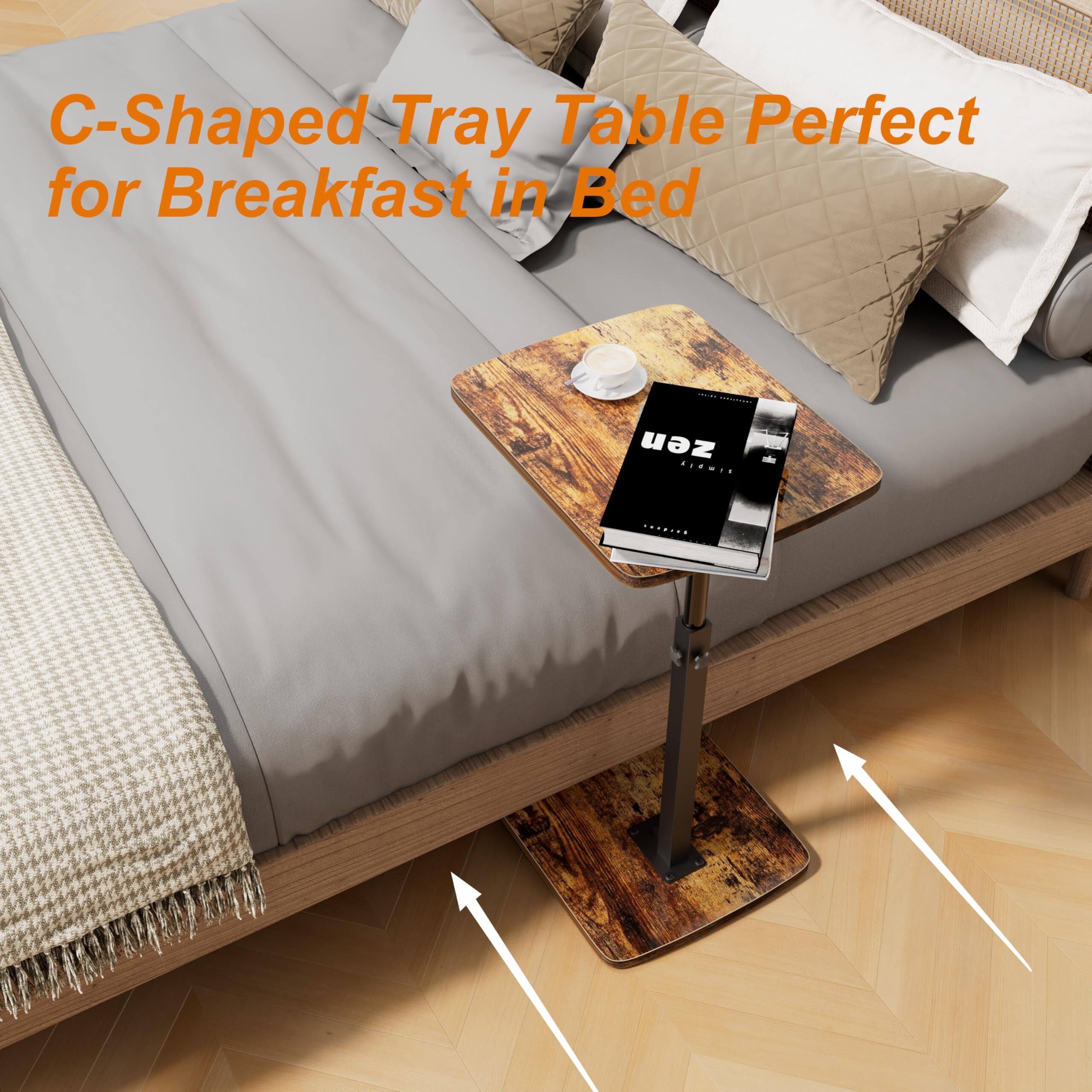 C-Shaped Tray Table Perfect for Breakfast in Bed