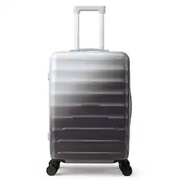 Winado - 24" Checked Luggage Trolley PC+ABS Hardside Medium Suitcase with Double Spinner Wheels & TSA Lock for Travel Business - Gradient Gray