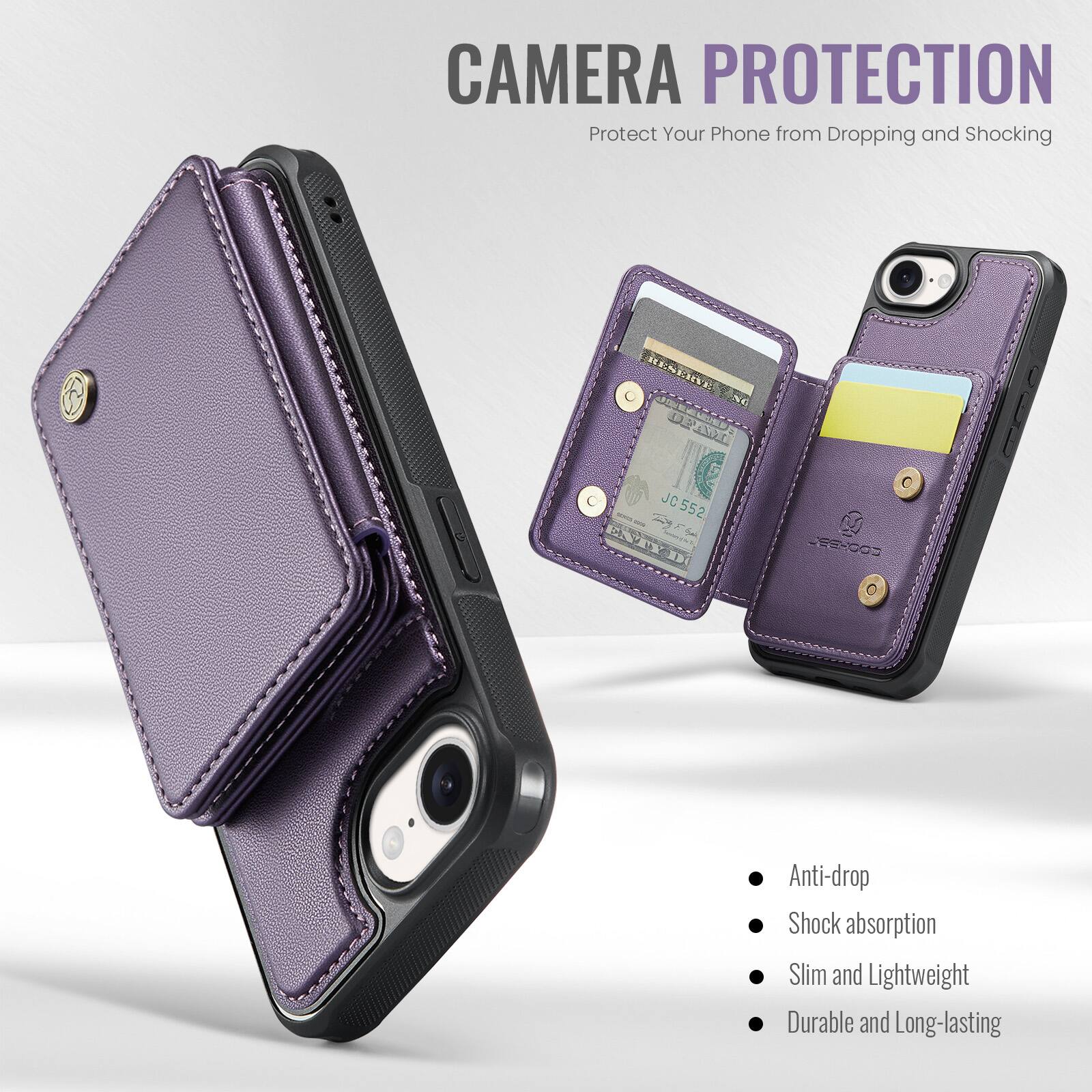 CAMERA PROTECTION  
Protect Your Phone from Dropping and Shocking  

JC552 COO-99  
Anti-drop Shock absorption Slim and Lightweight Durable and Long-lasting  

- Anti-drop  
- Shock absorption  
- Slim and Lightweight  
- Durable and Long-lasting