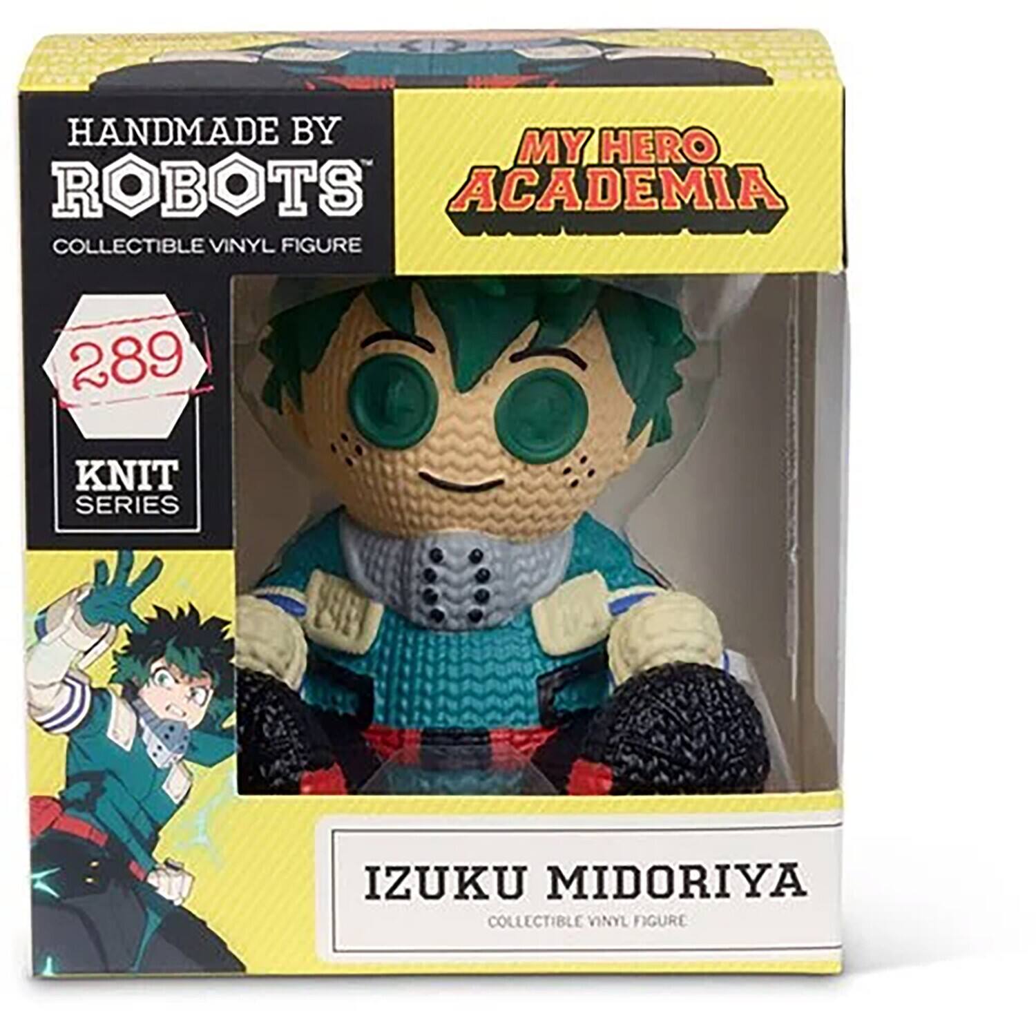 HANDMADE BY ROBOTS  
COLLECTIBLE VINYL FIGURE  

MY HERO ACADEMIA  

289  
KNIT SERIES  

IZUKU MIDORIYA  
COLLECTIBLE VINYL FIGURE