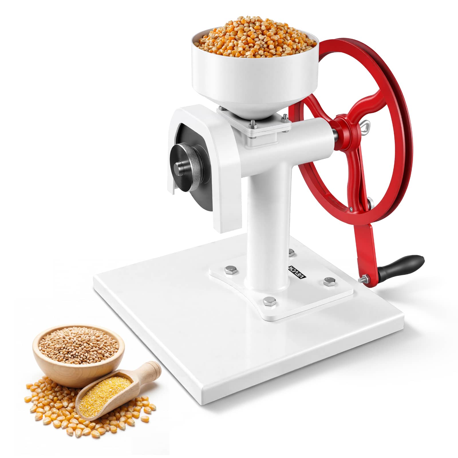 VEVOR - Manual Grain Mill with Flywheel, Hand-Crank Corn Grinder, Heavy-Duty Carbon Steel Wheat Grinding Mill - White price history on PriceWatchPro