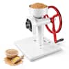 Front. VEVOR - Manual Grain Mill with Flywheel, Hand-Crank Corn Grinder, Heavy-Duty Carbon Steel Wheat Grinding Mill - White.