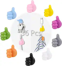 THIRSTY TURTLE - Silicone Thumb Hooks (36‑Pack) – Soft Silicone, Waterproof, 9‑Color