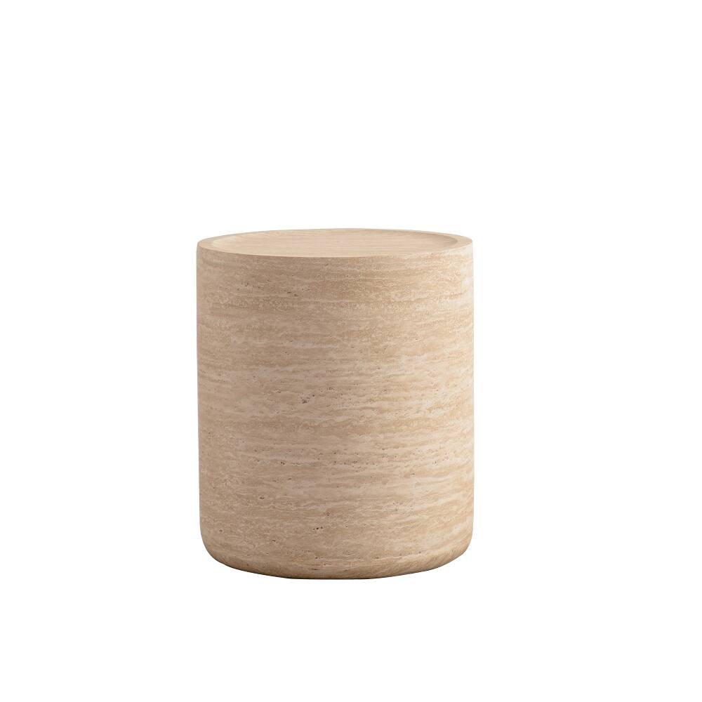 Alt View 2. Loheer - Loheer Round End Table Mars Pattern Drum Circle Side Table - Mars Pattern.