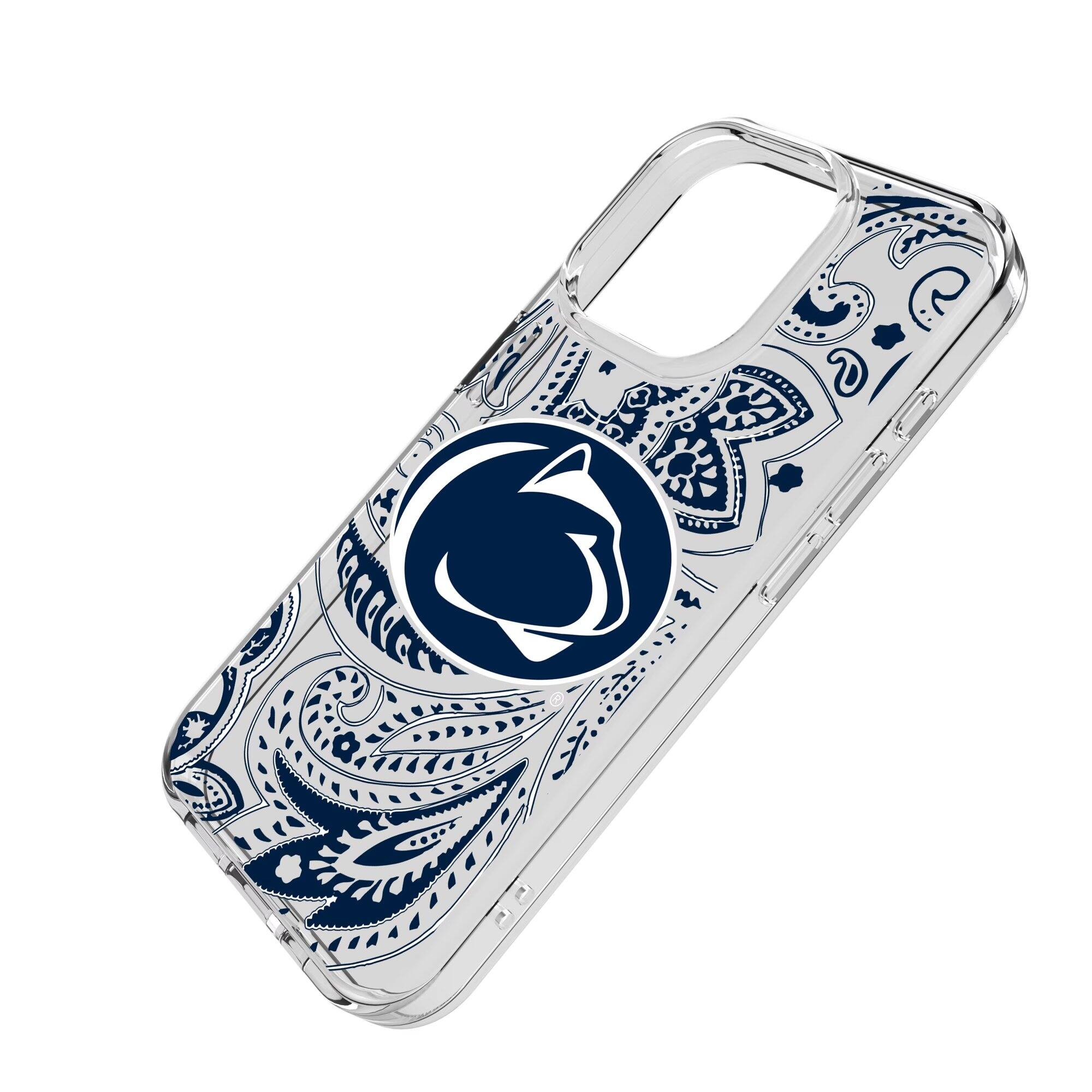 Alt View 1. Keyscaper - Penn State Nittany Lions Paisley iPhone Clear Case - 15 Pro - Multicolor.