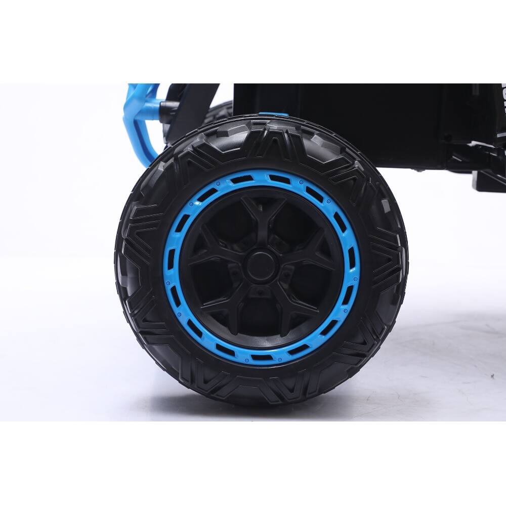 Alt View 6. Ropilly - Ropilly Light Blue 24V Kids Ride On UTV with Remote Control, 400W Motor, 3 Speeds, 4-Wheel Suspension.