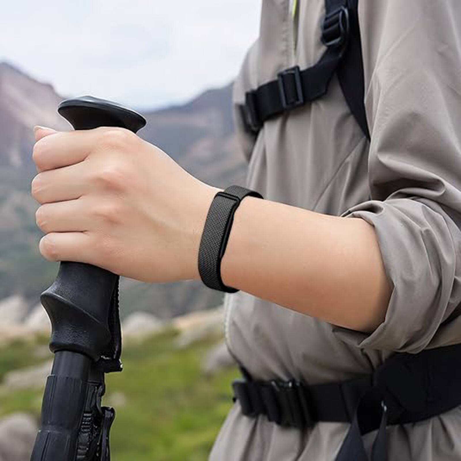 Alt View 3. Dteck - Dteck Nylon Band for Google Fitbit Air, Soft Breathable Woven Sport Strap Replacement Wristband - Black.