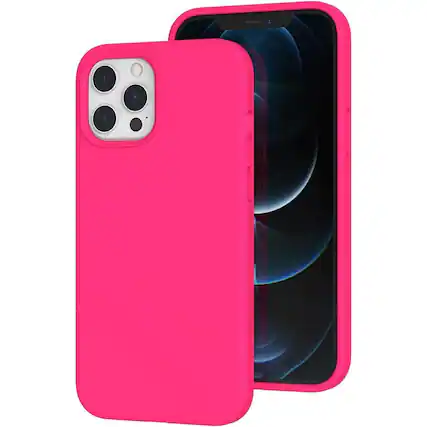 Front. Entronix - Entronix Case Compatible with iPhone 12/12Pro - Soft-Touch Silicone - Hot Pink.