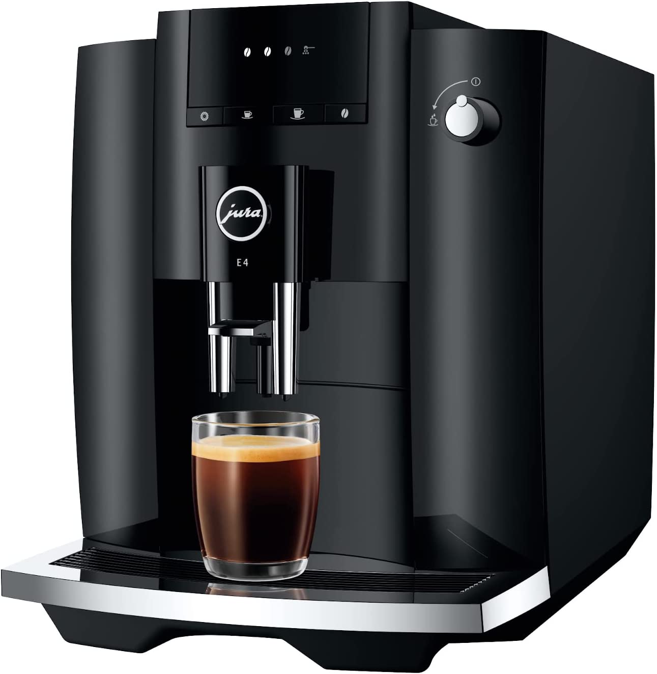 Left. JURA - Jura E4 Automatic Coffee Machine - Black.