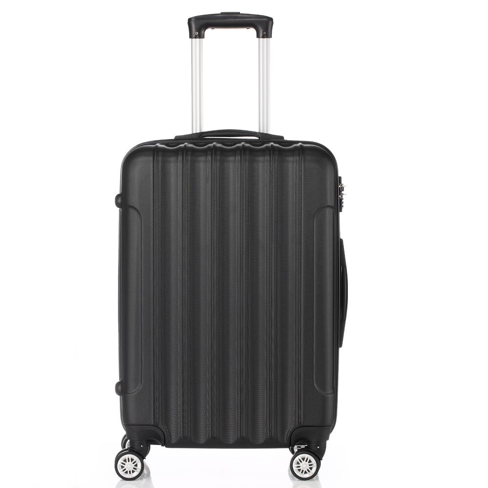 Alt View 4. Winado - 20"/24"/28" 3 Piece Trolley Carry On ABS Luggage Lightweight Hardside Suitcase Set Spinner Wheels & TSA Lock for Travel - Black.