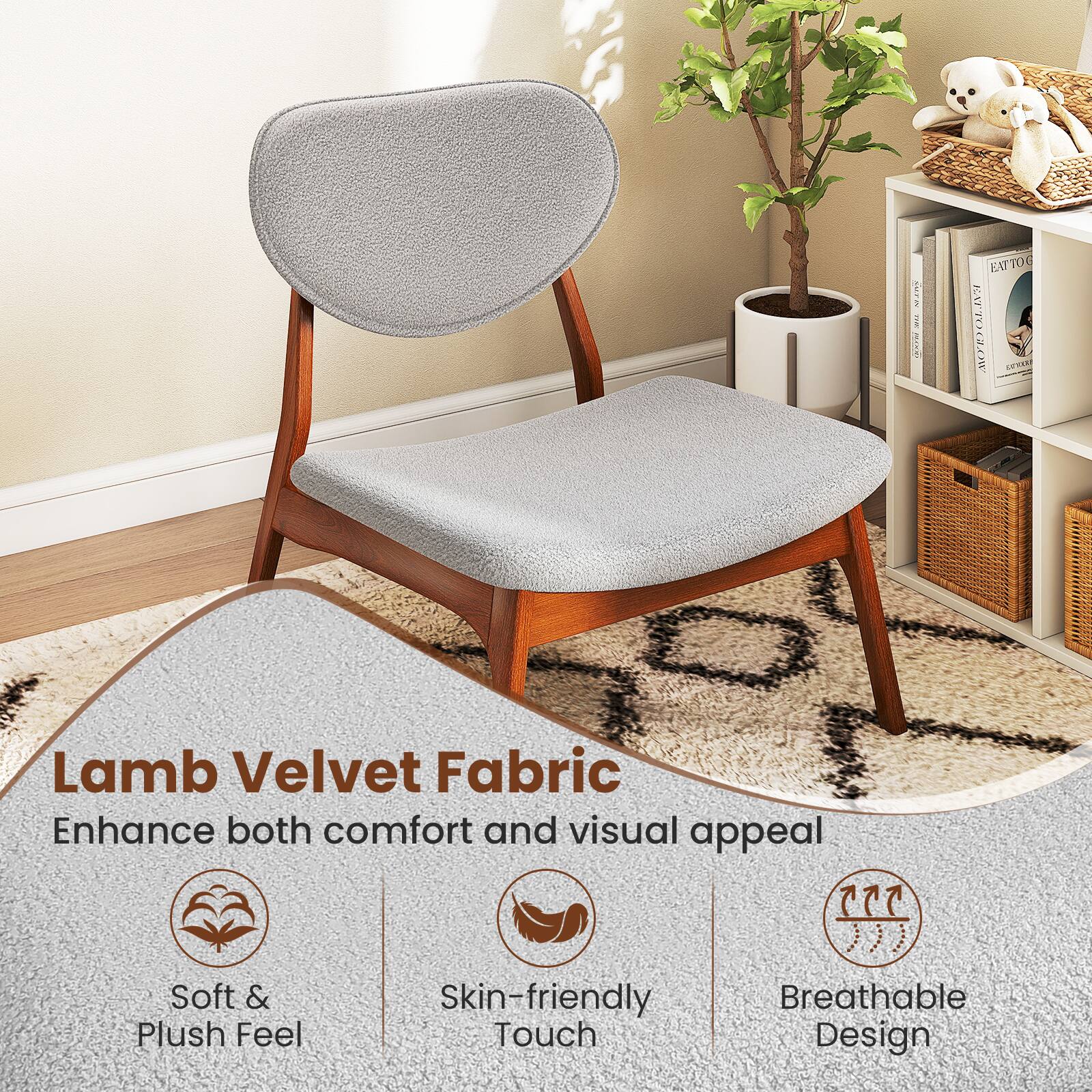 Lamb Velvet Fabric  
Enhance both comfort and visual appeal  

- Soft & Plush Feel  
- Skin-friendly Touch  
- Breathable Design