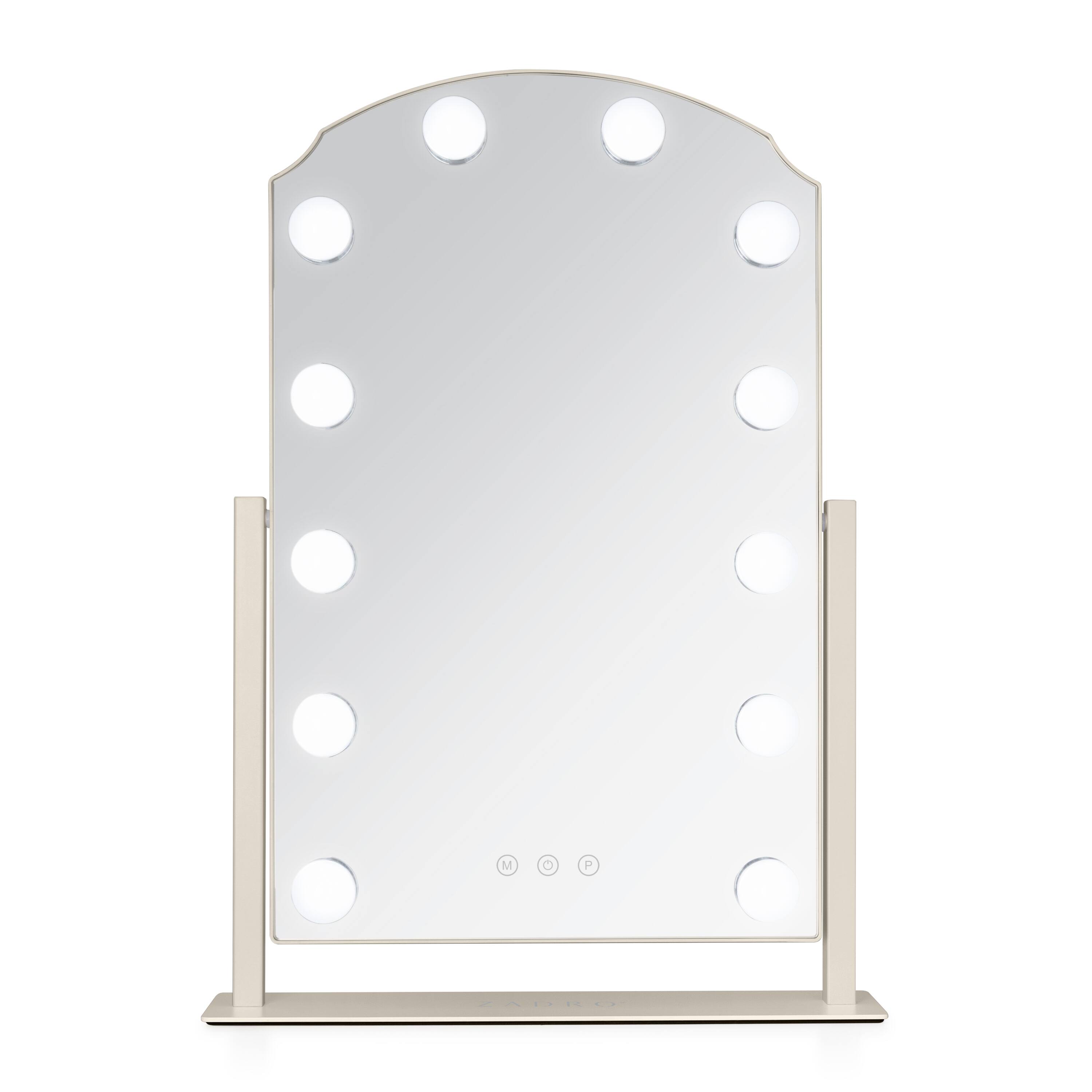 Front. Zadro - Zadro Scalloped Edge Hollywood LED Vanity Mirror 12" x 19" - Neutral.