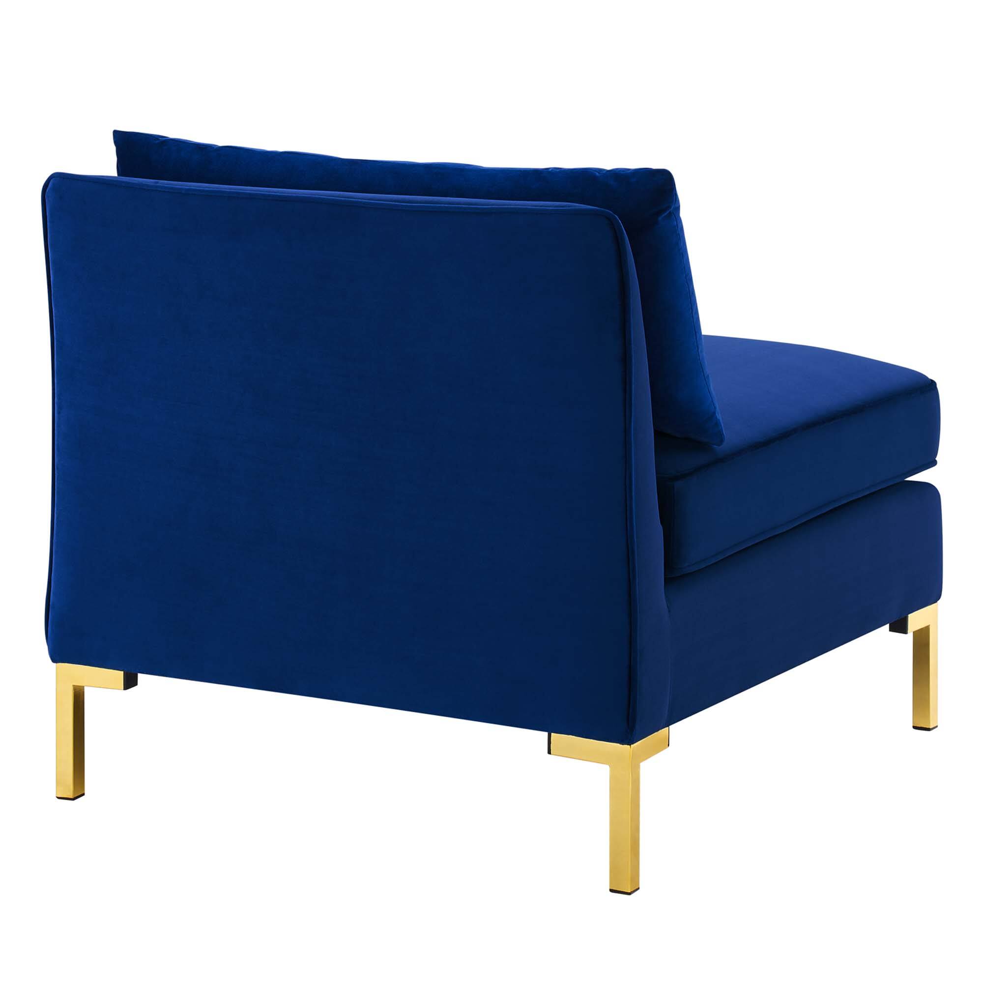 Alt View 1. Modway - Ardent Performance Velvet Armless Chair by Modway - Navy.