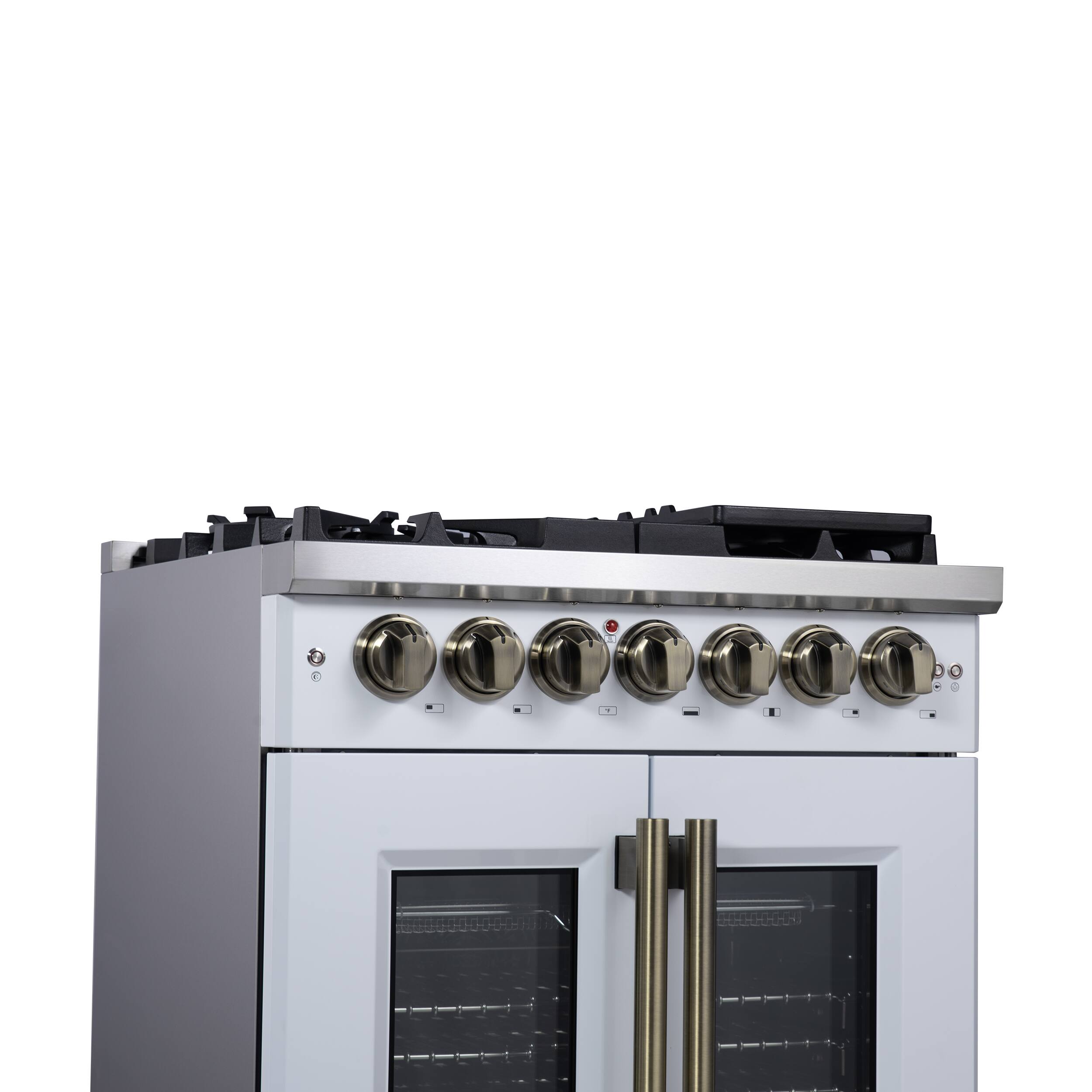 Alt View 3. Forno Appliances - Capriasca 4.32 Cu. Ft. Dual Fuel Range with French Door Design - White.