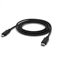 Front. PhoneSoap - PhoneSoap Charging Cable, Apple, Compatible with iPhones and iPads (6 Foot, USB-C to Lightning) - Black.