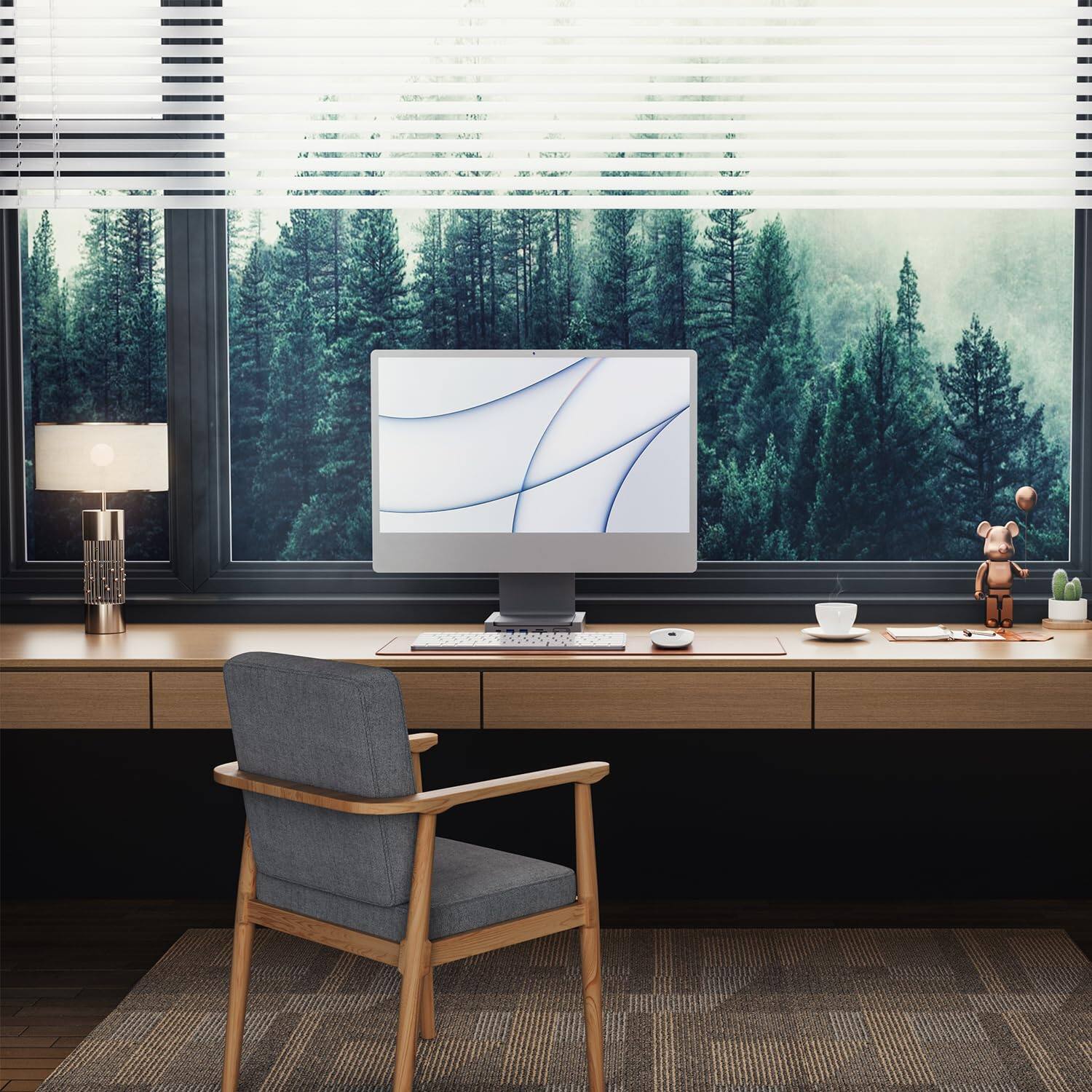 Angle. INVZI - INVZI MagHub 8-in-1 USB C Hub for iMac 24 inch 2021/2023/2024, USB Hub Adapter for M1/M3/M4.