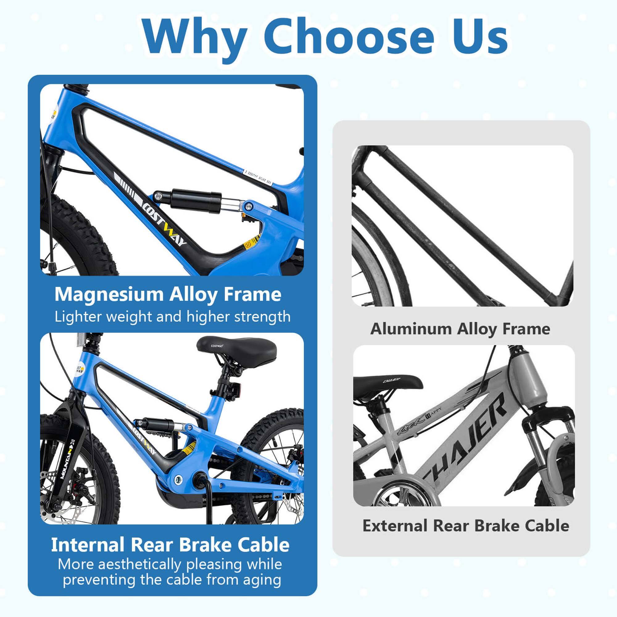Why Choose Us

Magnesium Alloy Frame
- Lighter weight and higher strength

Internal Rear Brake Cable
- More aesthetically pleasing while preventing the cable from aging

Aluminum Alloy Frame

External Rear Brake Cable