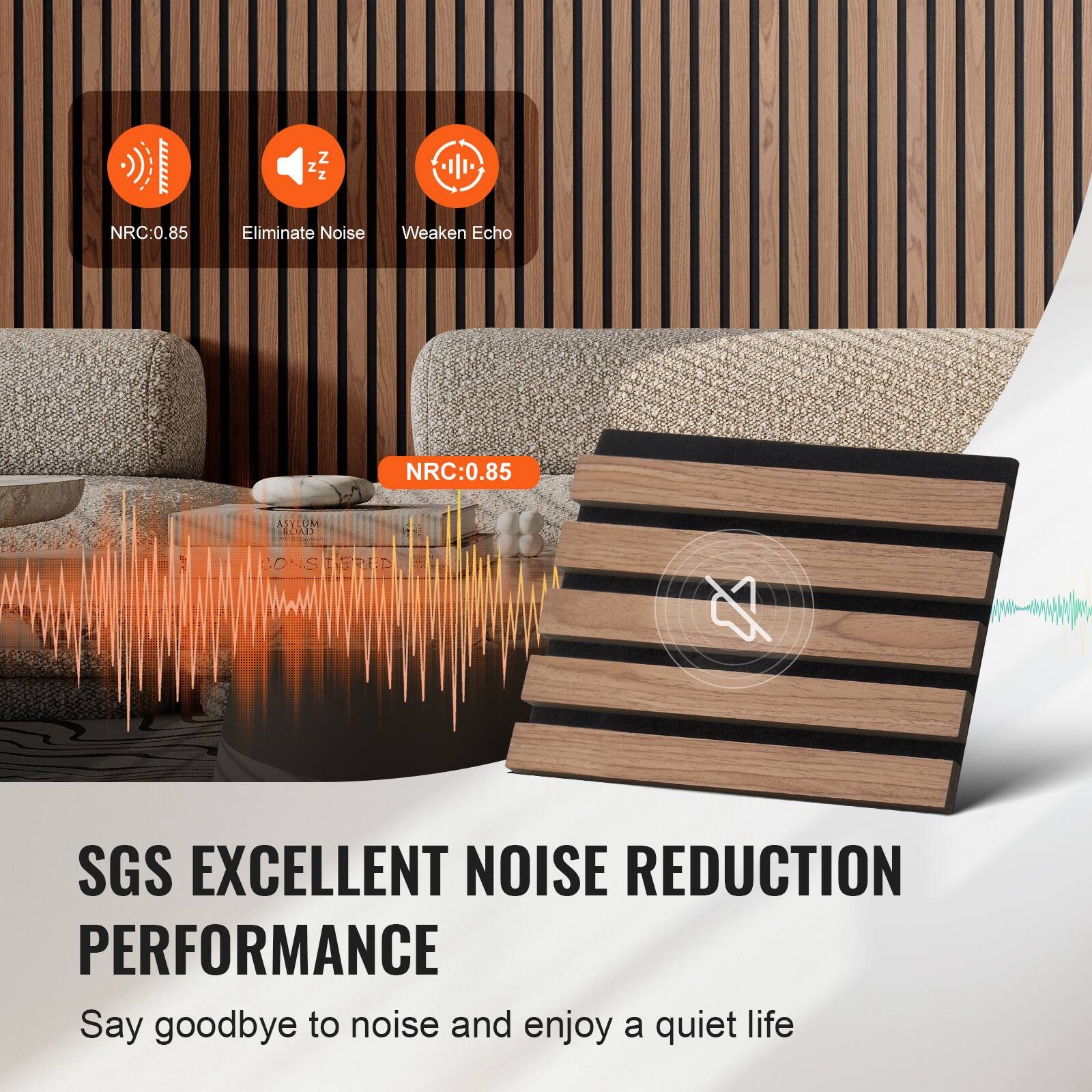 NRC: 0.85  
Eliminate Noise  
Weaken Echo  

NRC: 0.85  

ASTUN TAI CONS TODED  

SGS EXCELLENT NOISE REDUCTION PERFORMANCE  

Say goodbye to noise and enjoy a quiet life