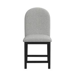 Picket House Furnishings - Canal Round Back Counter Stool with Grey Fabric - Black