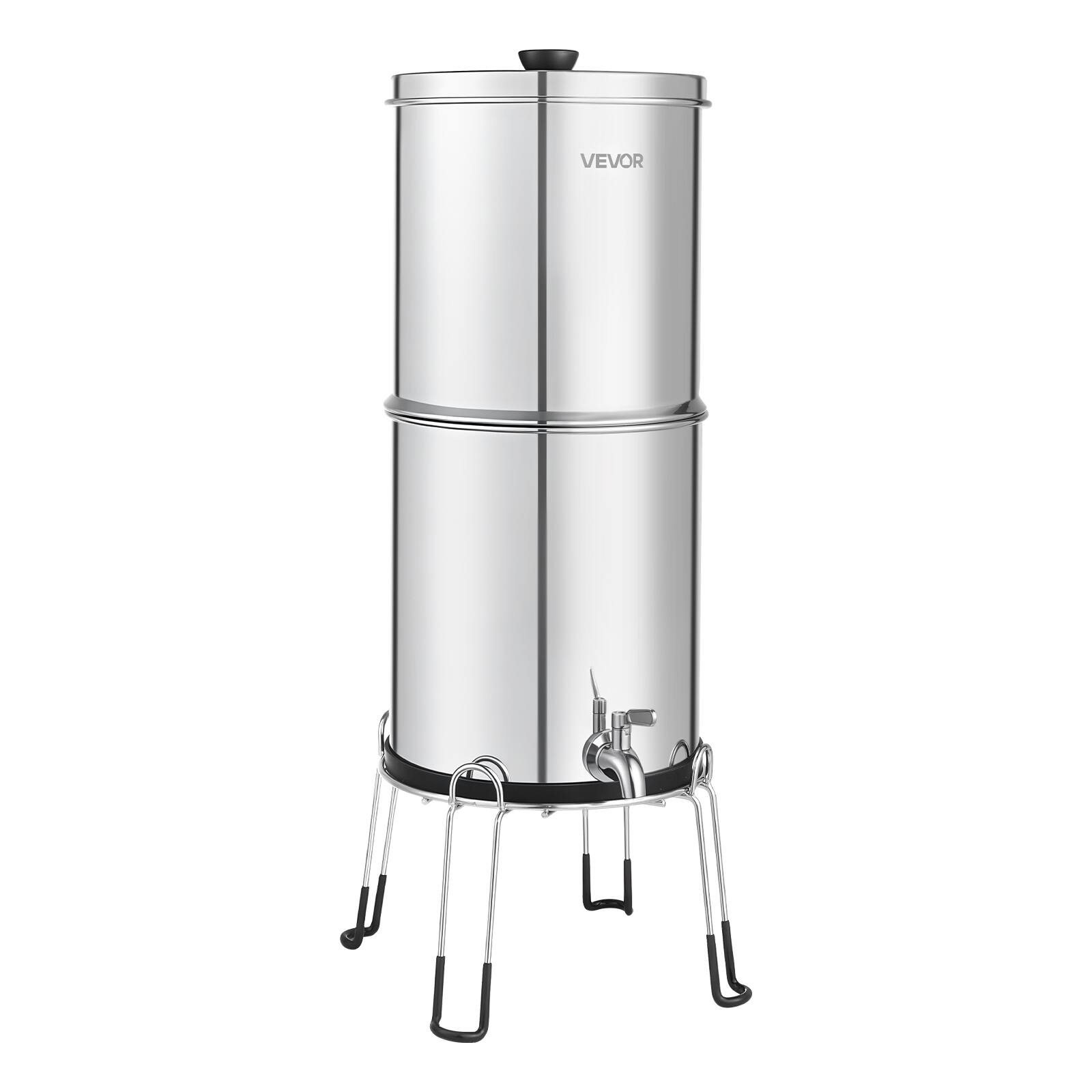 Alt View 5. VEVOR - Gravity-fed Water Filter System,2.25G 304 Stainless-Steel Countertop Water Filtration System, Reduces Lead and up to 99% - Silver.