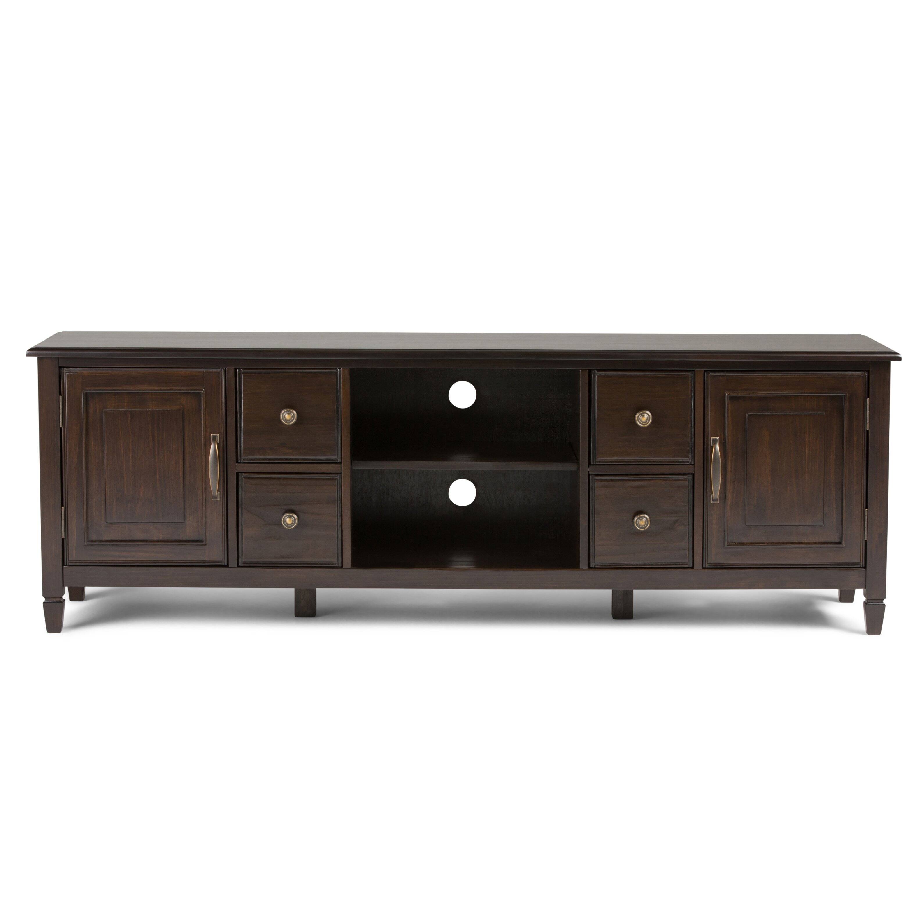 Left. Simpli Home - Connaught SOLID WOOD 72 inch Wide Traditional TV Media Stand in Dark Chestnut Brown For TVs up to 80 inches - Dark Chestnut Brown.