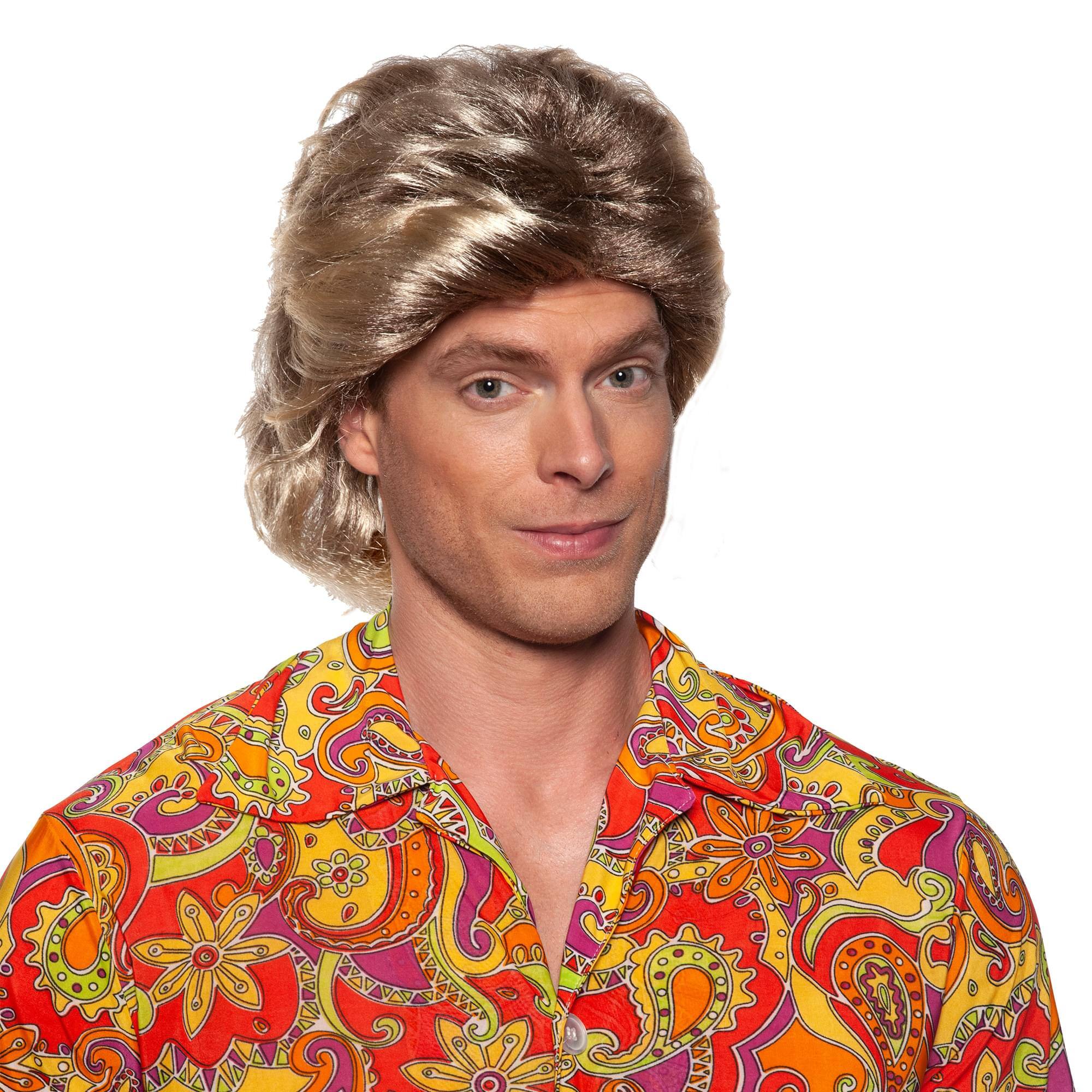 Front. Underwraps - 70's Disco Adult Costume Wig | Blonde - Yellow.