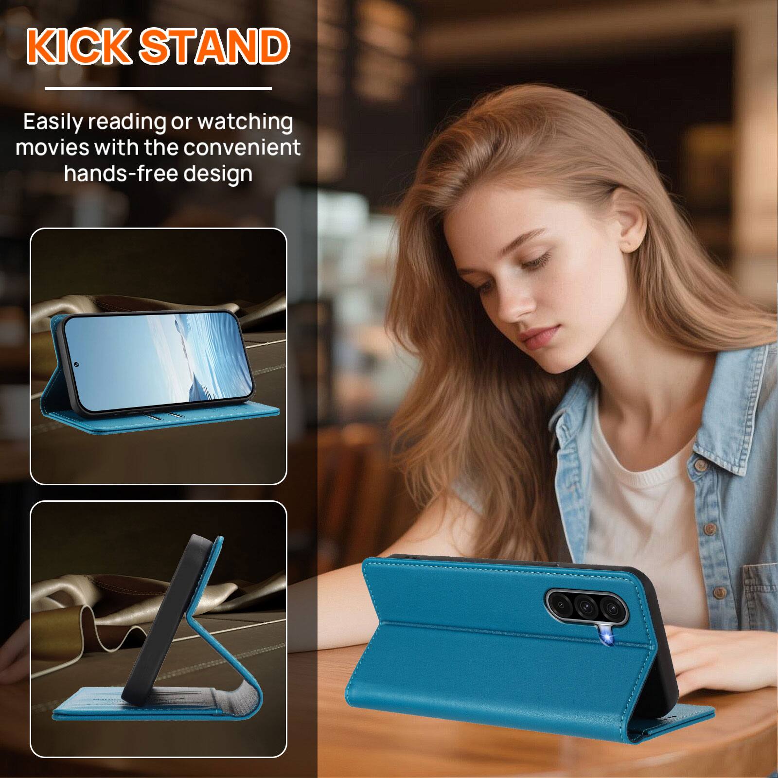 KICK STAND

Easily reading or watching movies with the convenient hands-free design