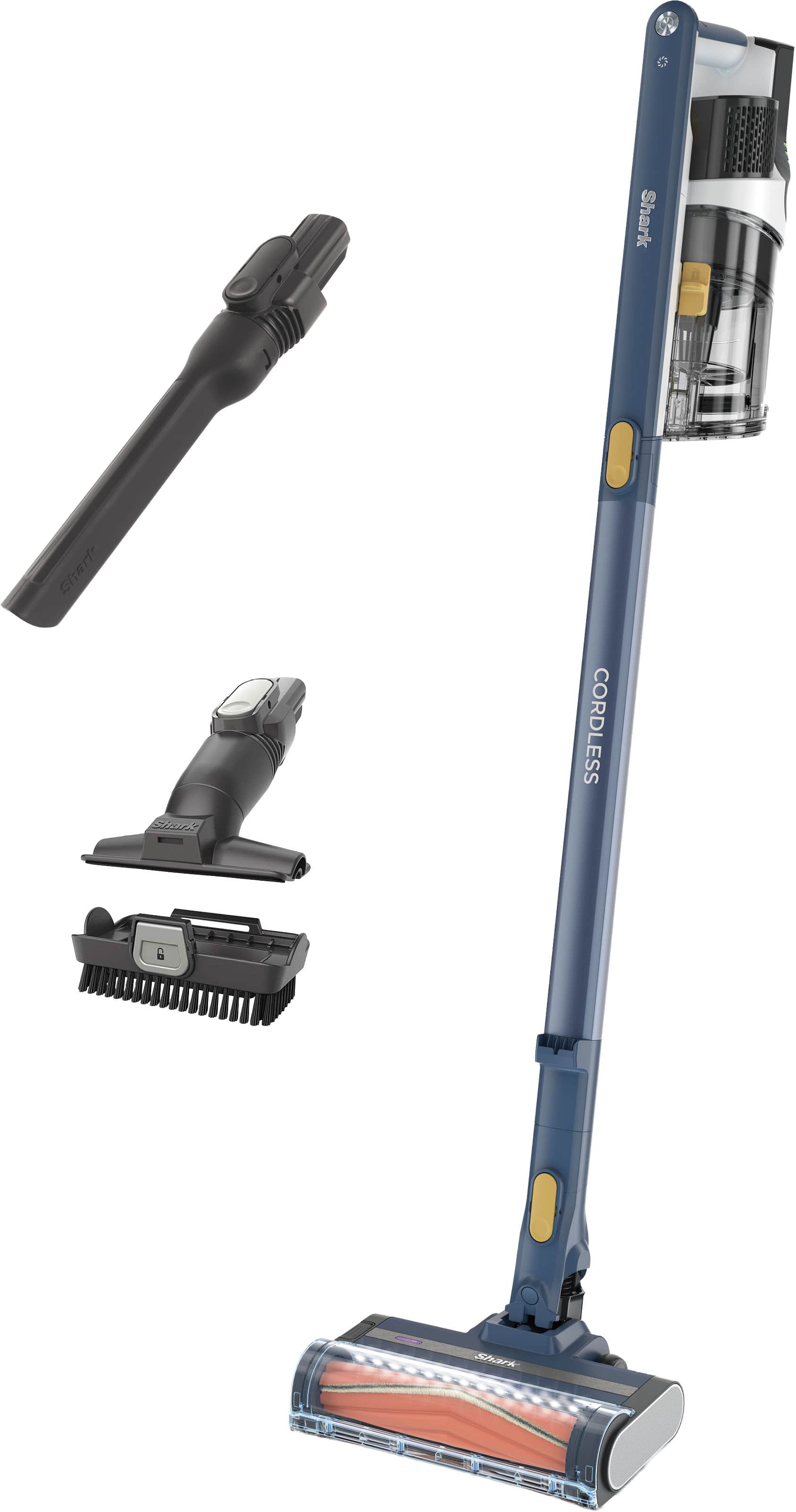 Shark - Cordless Pet, Cordless Stick vacuum with XL Dust Cup and LED Headlights, up to 40 min Runtime - Moonlight Blue