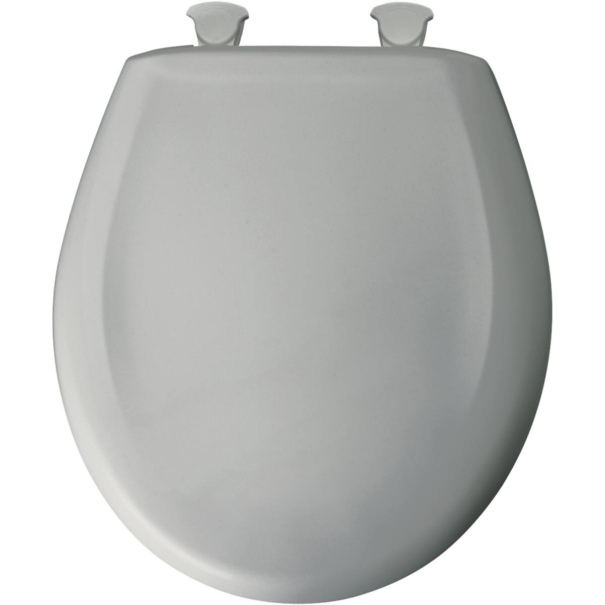 Angle. BEMIS - Bemis Round Plastic Toilet Seat in Ice Grey with STA-TITE Seat Fastening System, EasyClean and  WhisperClose Hinge - Ice Grey.