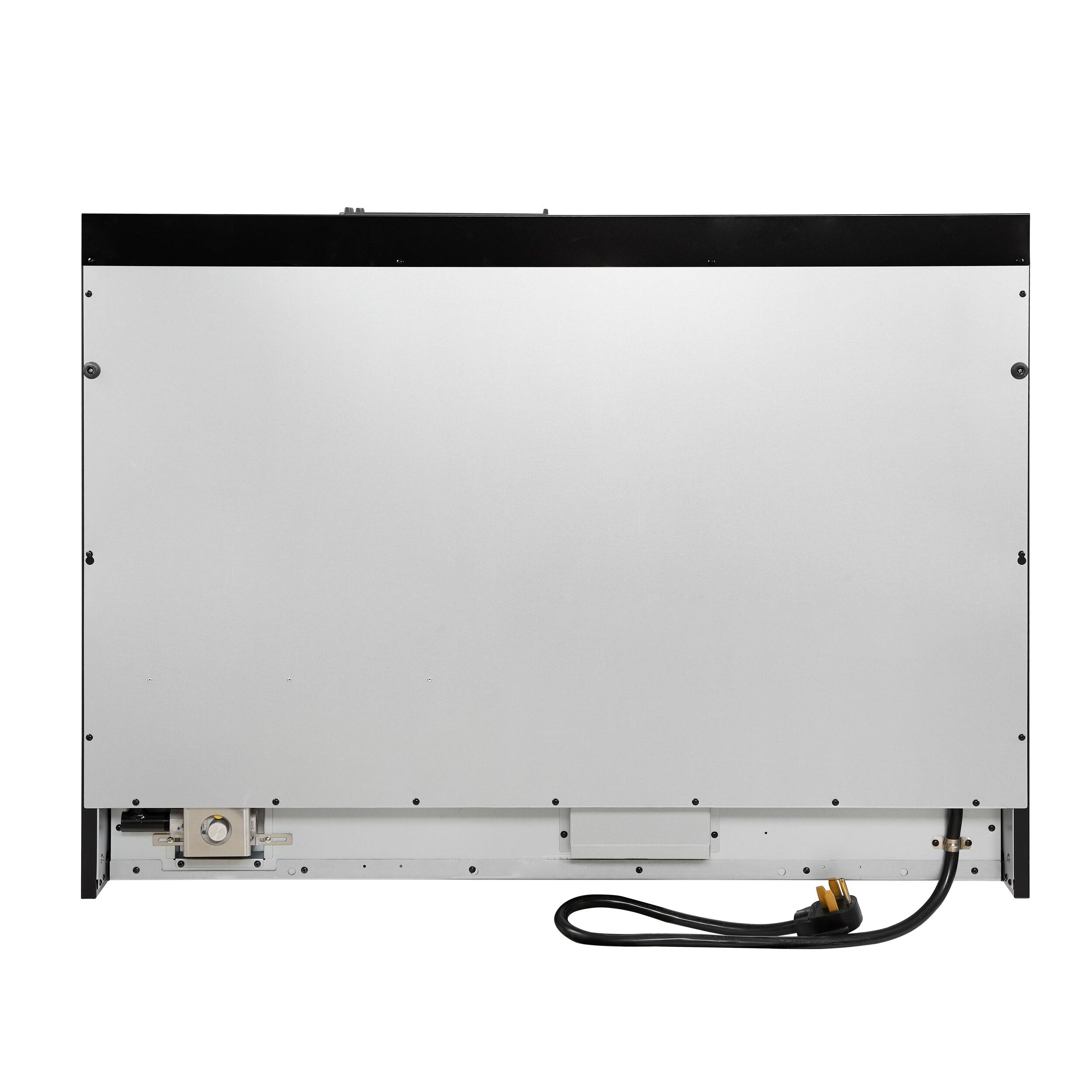 Back. Forno Appliances - Antico 5.5 Cu. Ft. Freestanding Double Oven Dual Fuel Convection Range with Antique Brass Accents - Black.