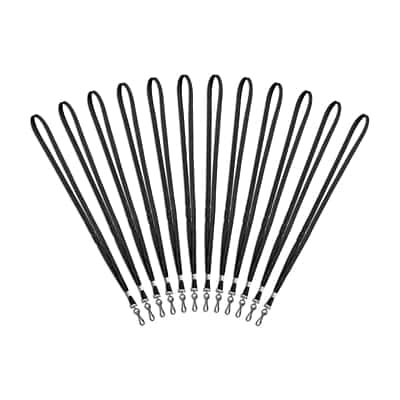 Staples - Breakaway Lanyards, 36" Length, Nylon, 12/Pack - Black