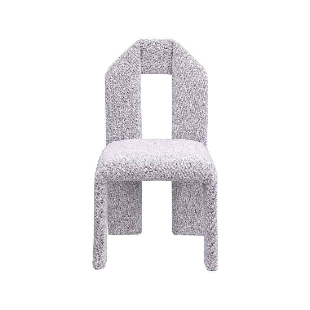 Alt View 1. Meridian Furniture - Bennett Grey Boucle Fabric Dining Chair, Set of 2 - Grey.