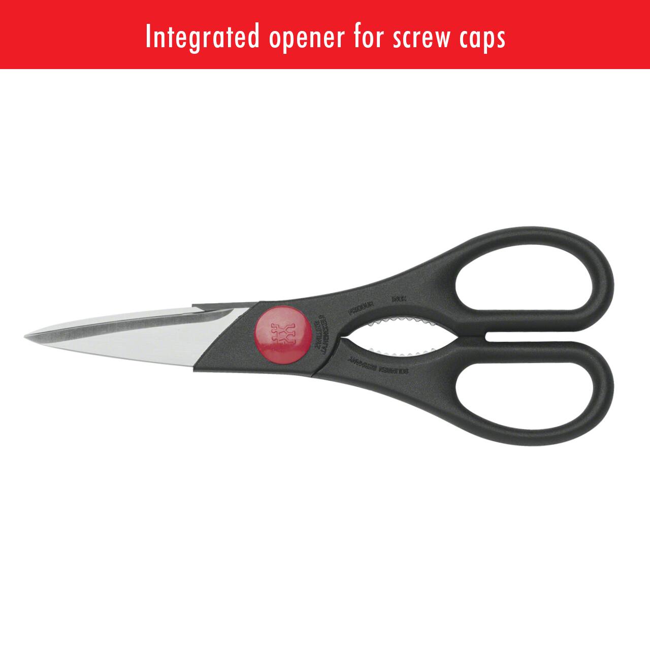 Integrated opener for screw caps
