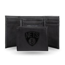 Rico Industries - Brooklyn Nets Black Trifold Wallet with Clear ID Window - Multi
