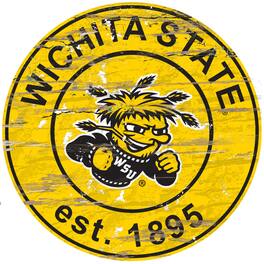 Fan Creations - Wichita State Shockers 23.5" Distressed Round Sign - Multicolor