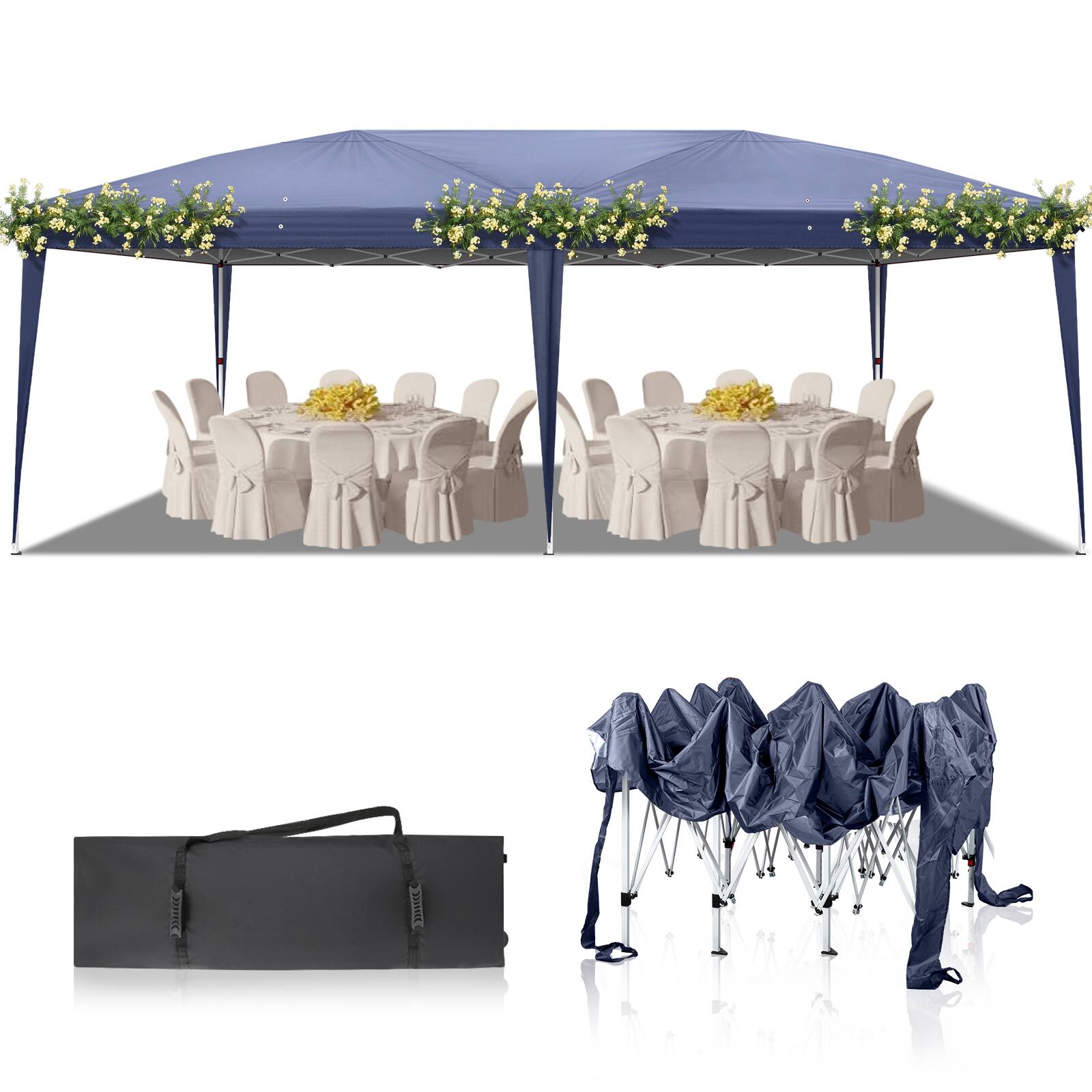 Angle. Winado - 10x20ft Pop Up Canopy Tent, Outdoor Instant Shelter Folding Canopy with Carry Bag for Commercial Events, Party.