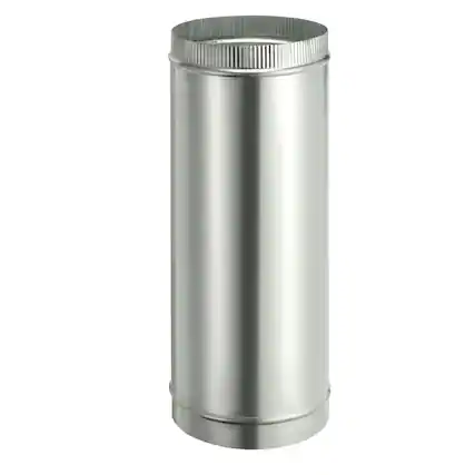Front. Unique Bargains - 8 x 20 Inch Round Dryer Duct, 1pc Galvanized Steel Crimped Straight Air Vent Duct Extension Coupler Pipe Adapter - Silver.