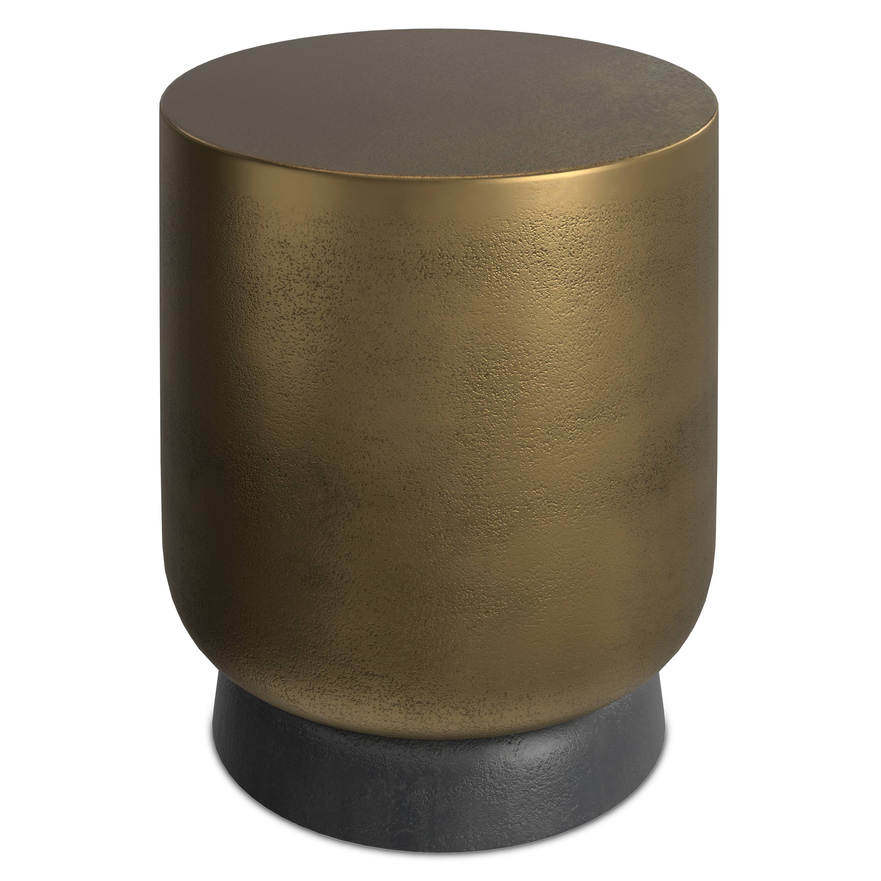 Alt View 2. Simpli Home - Cody Contemporary 16 inch Wide Cast Aluminum Side Table in Antique Brass/Antique Bronze, Fully Assembled - Antique Brass/ Antique Bronze.